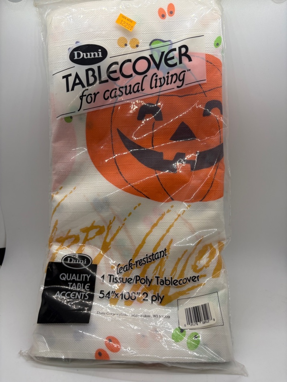 Duni Halloween Vintage NIP Pumpkin Tissue Ploy Tablecover